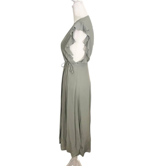 Reformationn Hillary Wrap Dress in Green - Picture 5 of 10